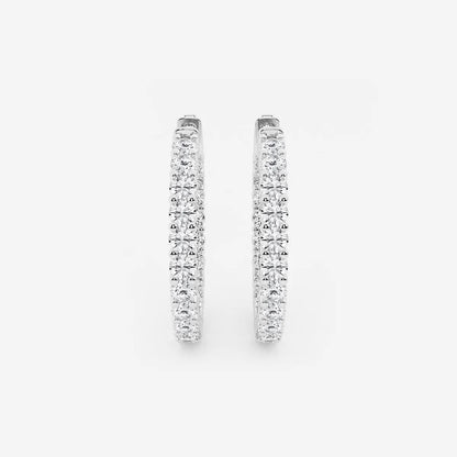 3 ct Round Lab Grown Diamond Inside Out Hoop Earrings