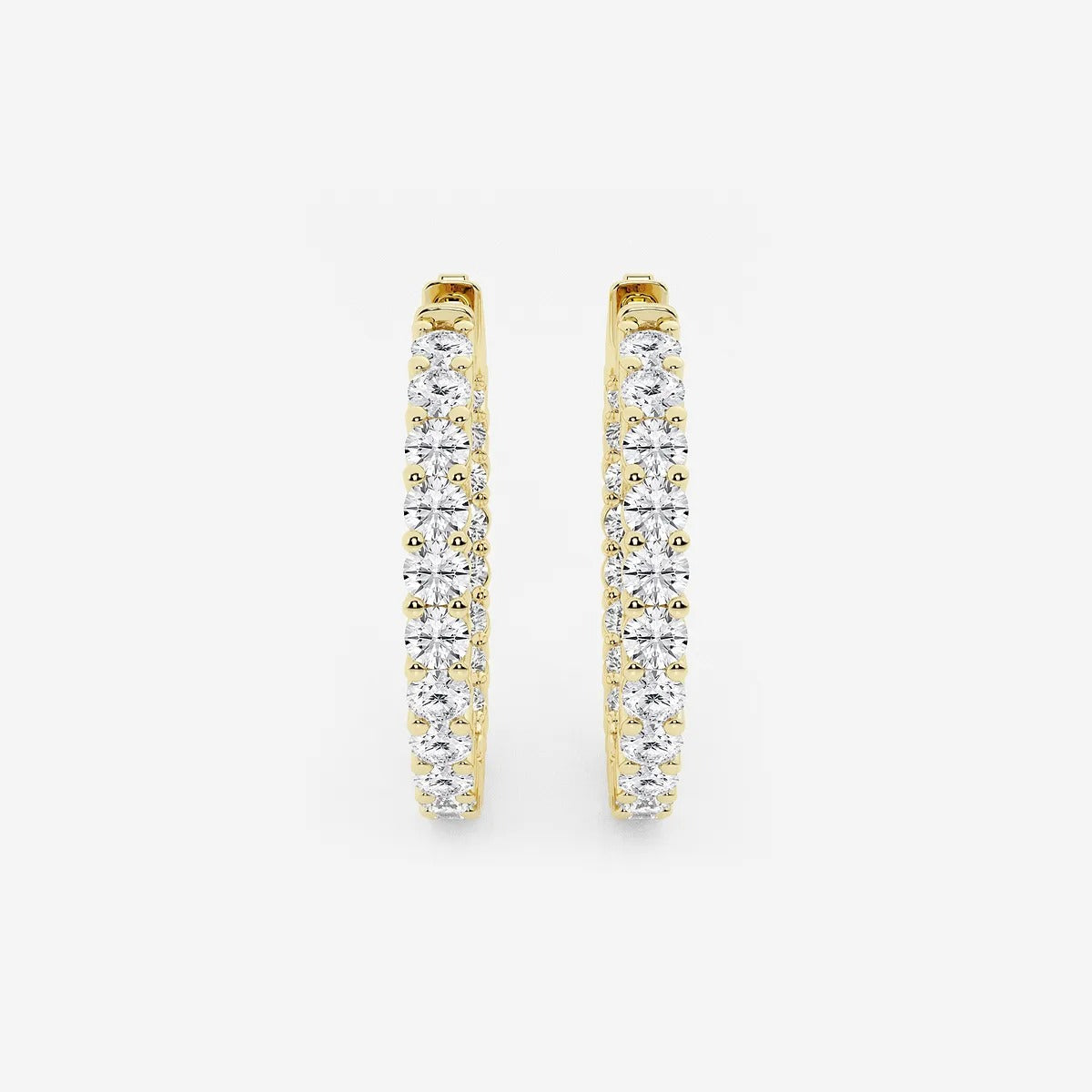 3 ct Round Lab Grown Diamond Inside Out Hoop Earrings