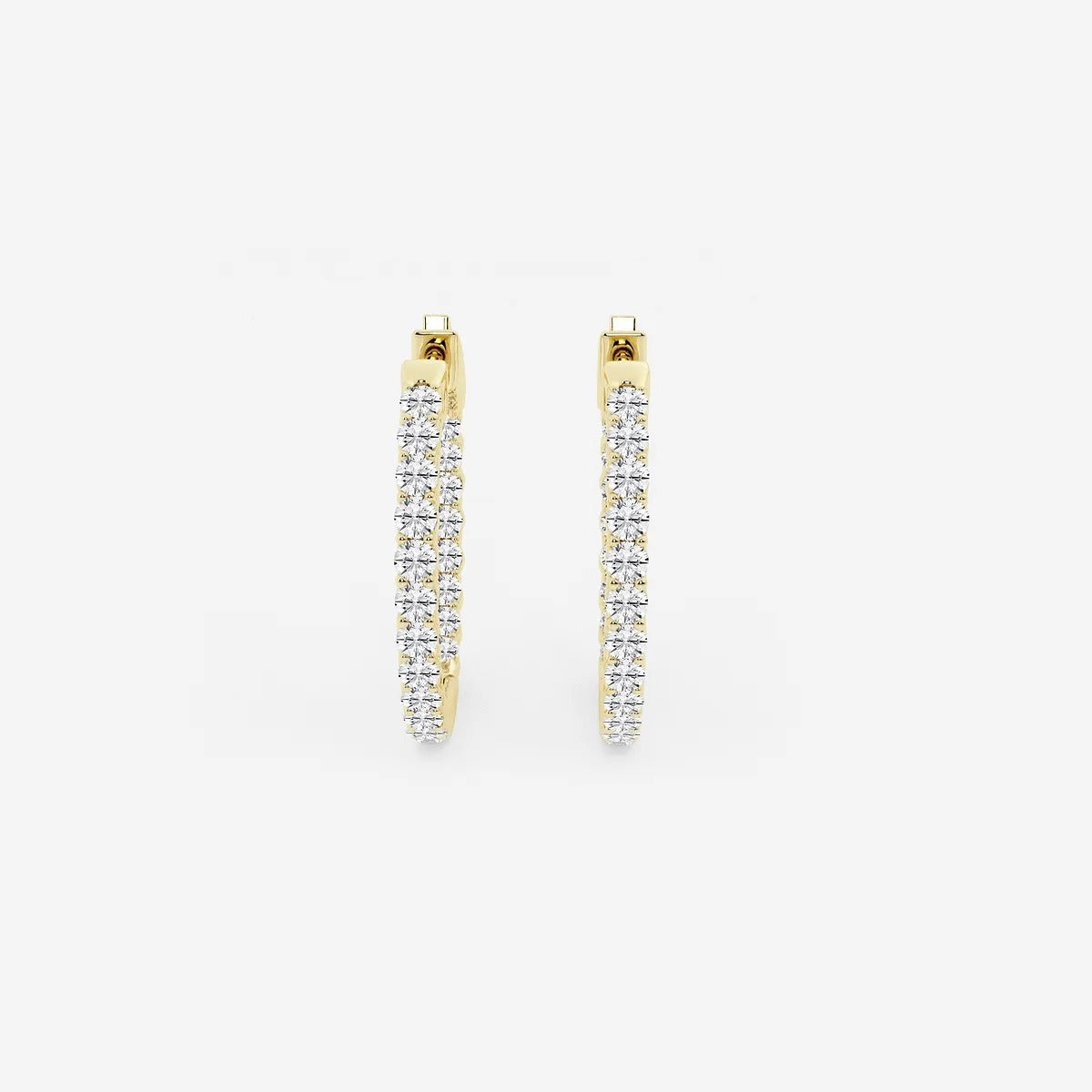 1Ct Round Lab Grown Diamond Inside Out Hoop Earrings