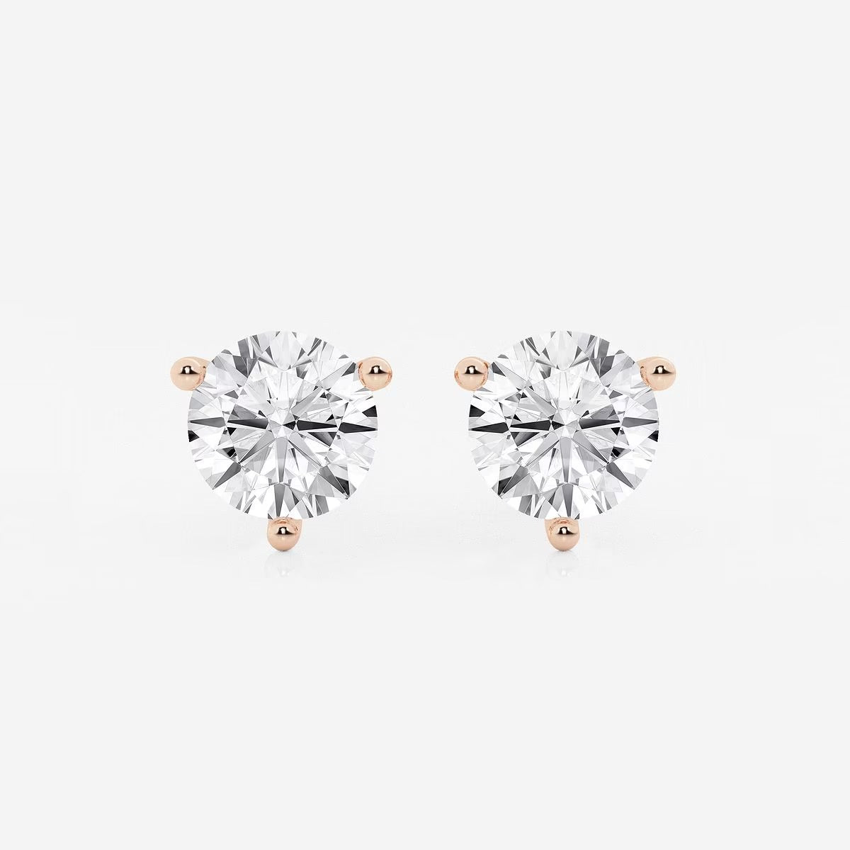 6.00 CT Round Shap Near-Colorless Three Prong Martini Stud Earring