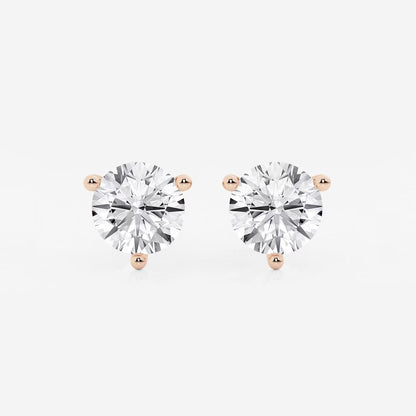 6.00 CT Round Shap Near-Colorless Three Prong Martini Stud Earring