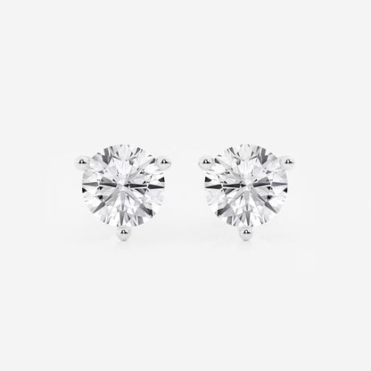 6.00 CT Round Shap Near-Colorless Three Prong Martini Stud Earring