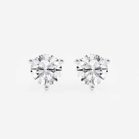 6.00 CT Round Shap Near-Colorless Three Prong Martini Stud Earring