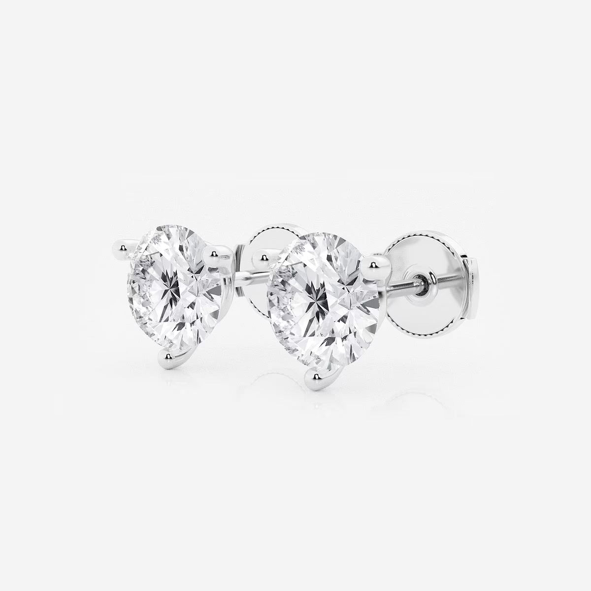 6.00 CT Round Shap Near-Colorless Three Prong Martini Stud Earring