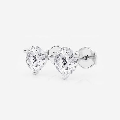 6.00 CT Round Shap Near-Colorless Three Prong Martini Stud Earring