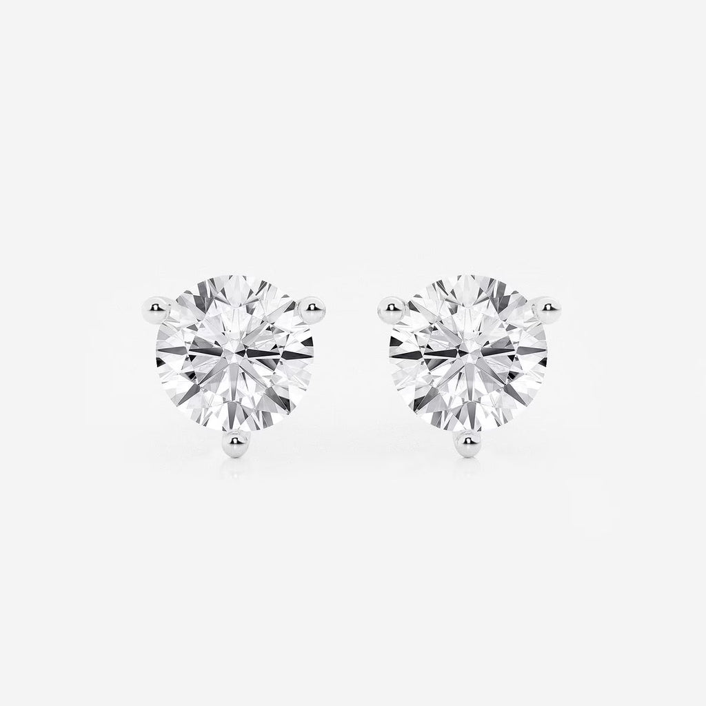 4.00 CT Round Shap Near-Colorless Three Prong Martini Stud Earring
