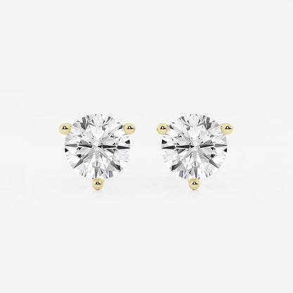6.00 CT Round Shap Near-Colorless Three Prong Martini Stud Earring