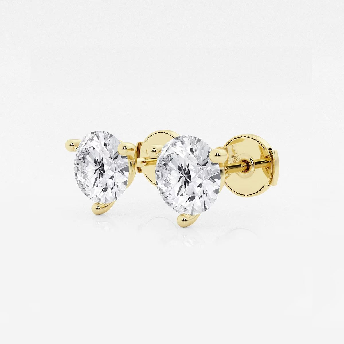 4.00 CT Round Shap Near-Colorless Three Prong Martini Stud Earring