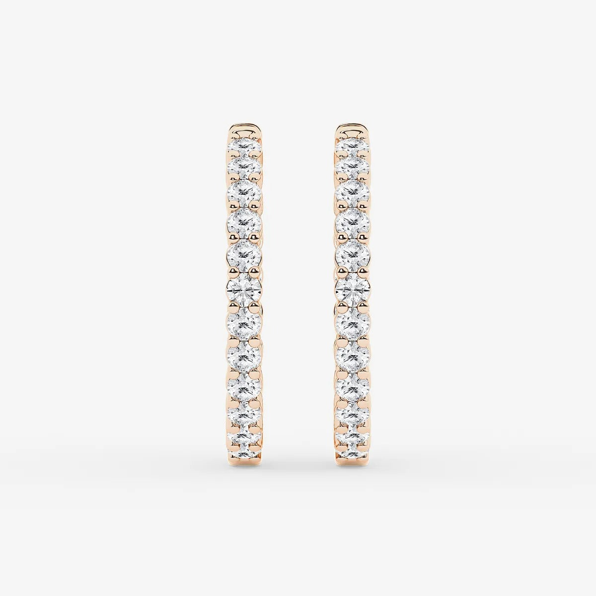 2 ct Round Lab Grown Diamond Inside Out Hoop Earrings