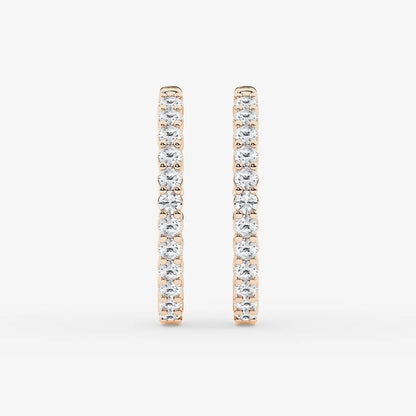 2 ct Round Lab Grown Diamond Inside Out Hoop Earrings