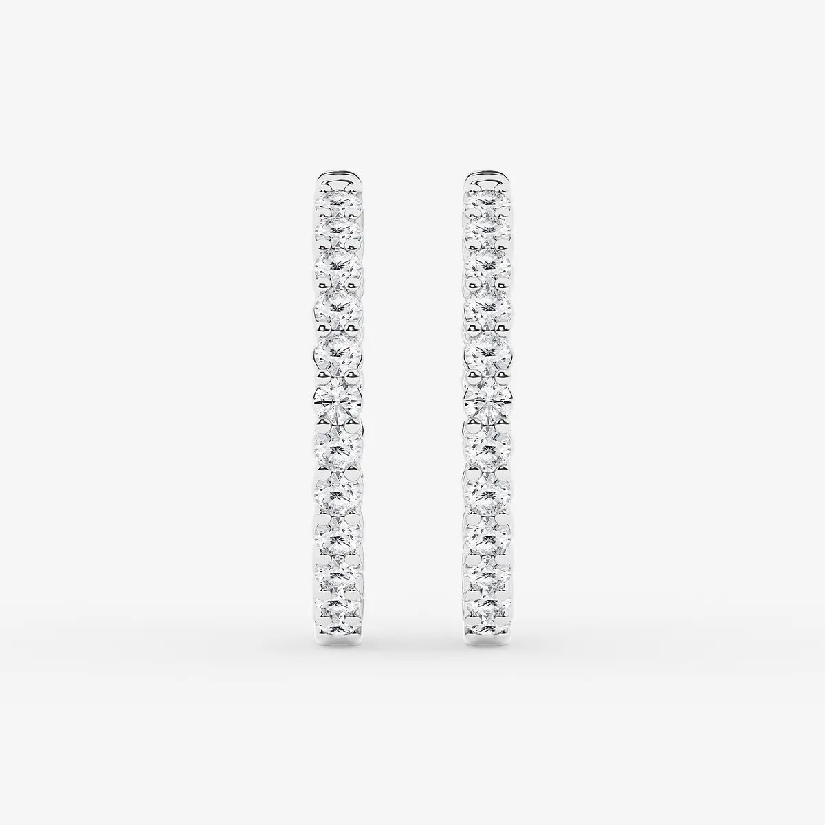 2 ct Round Lab Grown Diamond Inside Out Hoop Earrings