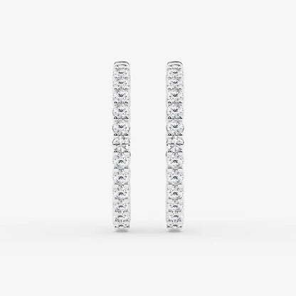 2 ct Round Lab Grown Diamond Inside Out Hoop Earrings