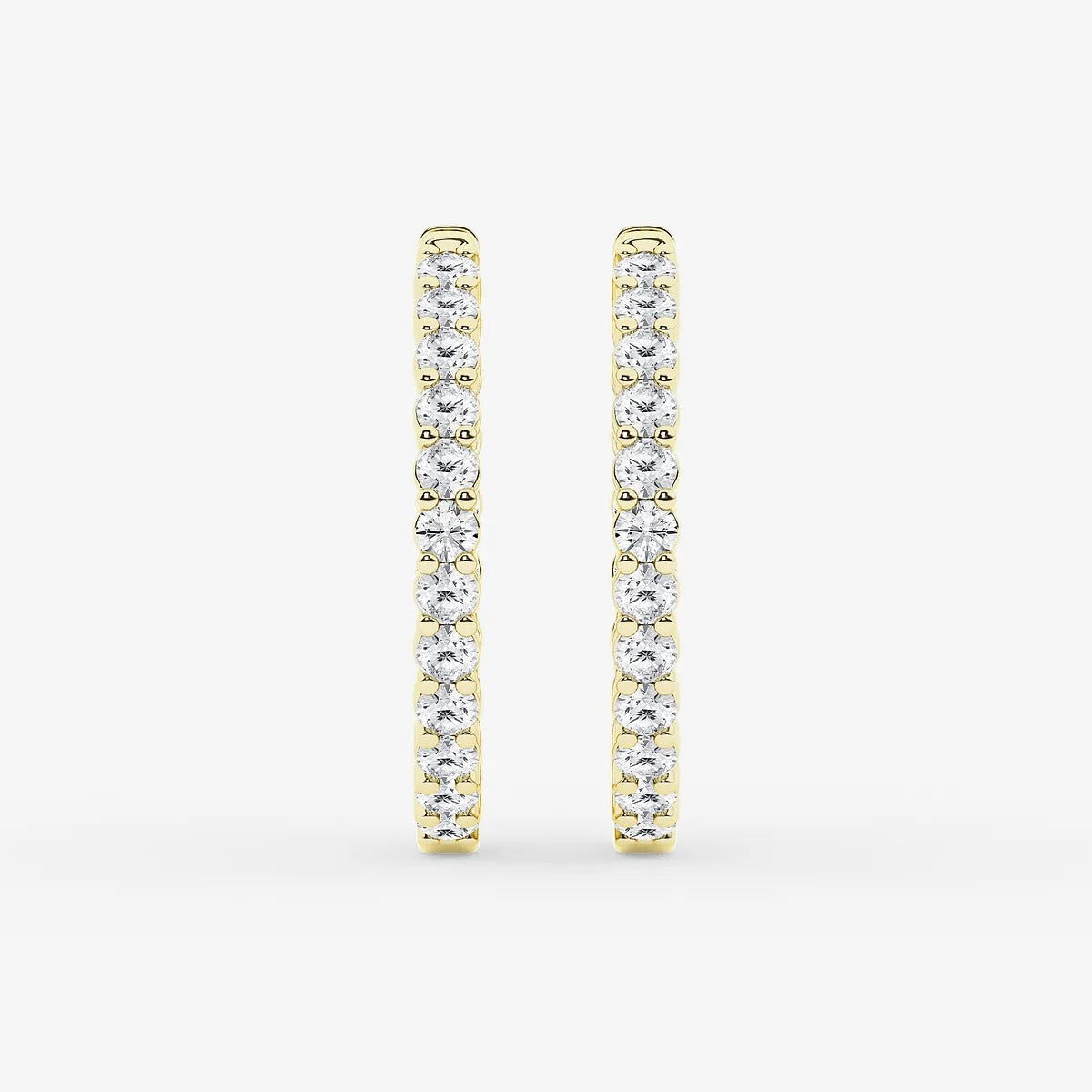 2 ct Round Lab Grown Diamond Inside Out Hoop Earrings