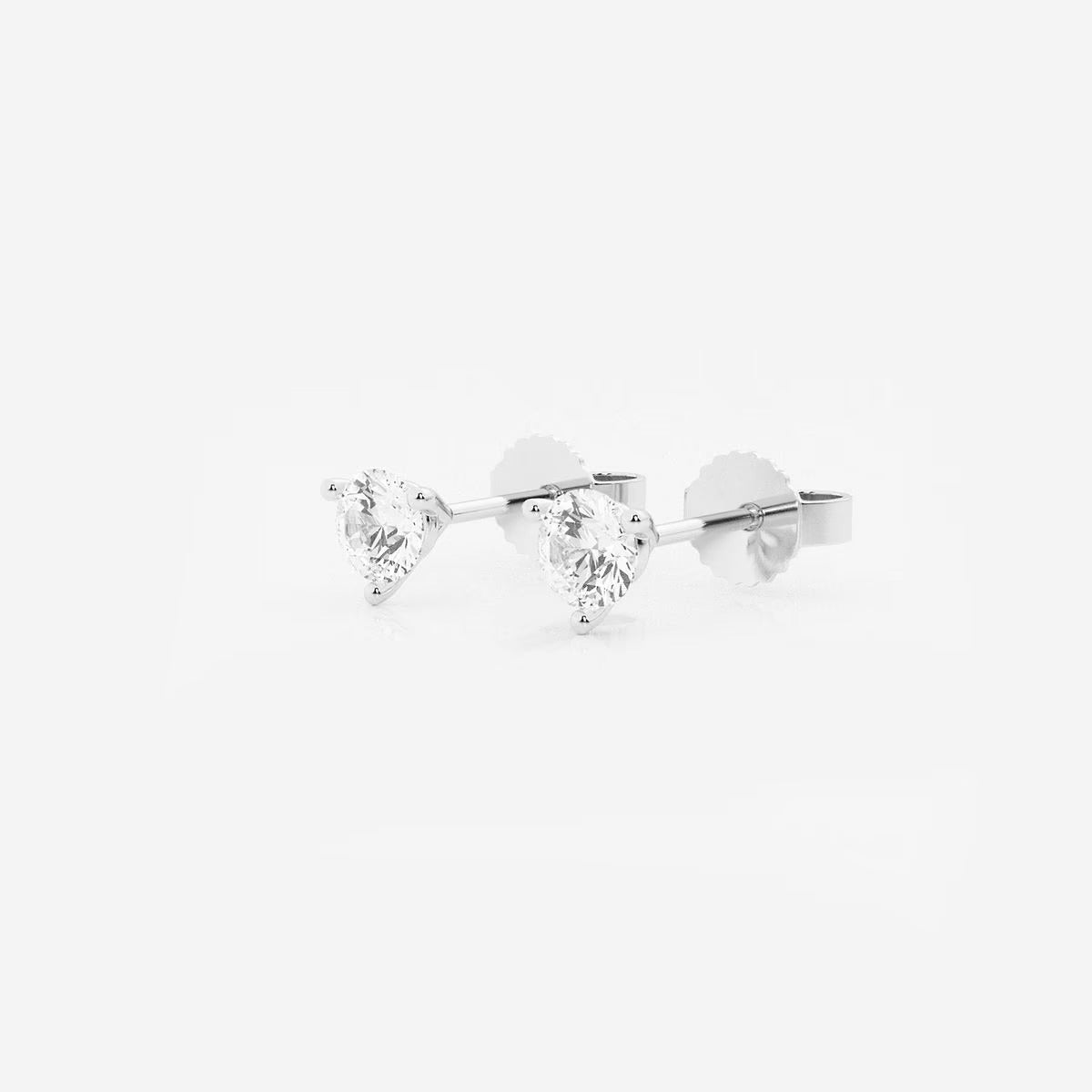 0.50 CT Round Shap Near-Colorless Three Prong Martini Stud Earrings