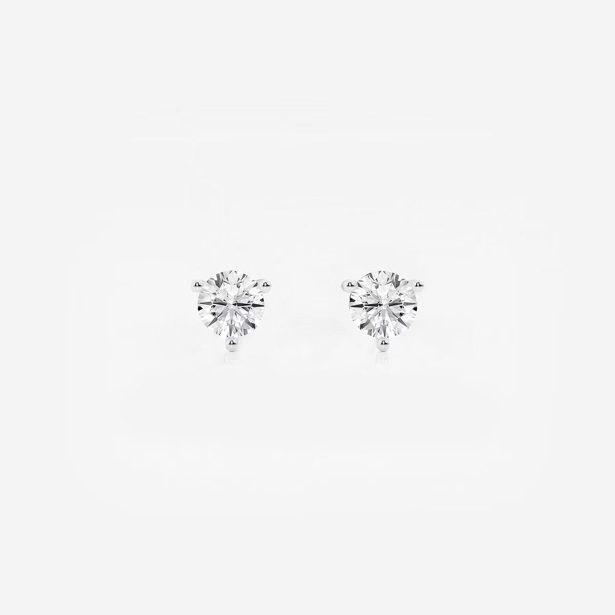 0.50 CT Round Shap Near-Colorless Three Prong Martini Stud Earrings