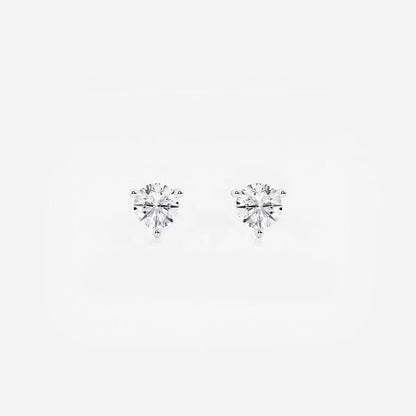 0.50 CT Round Shap Near-Colorless Three Prong Martini Stud Earrings