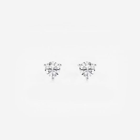 0.50 CT Round Shap Near-Colorless Three Prong Martini Stud Earrings