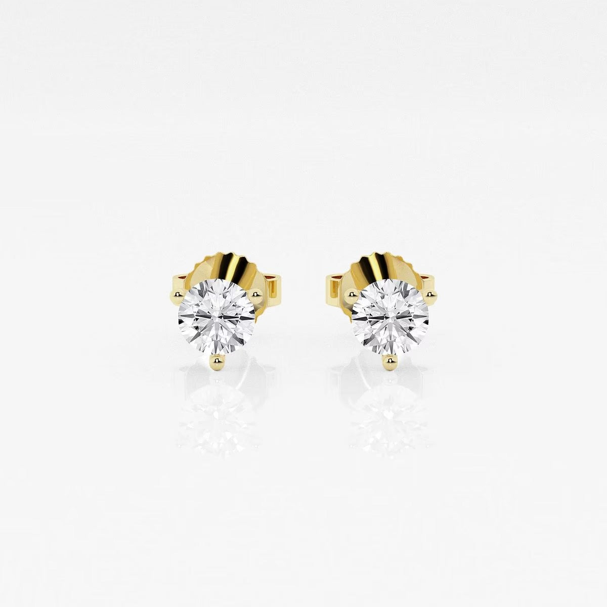0.50 CT Round Shap Near-Colorless Three Prong Martini Stud Earrings