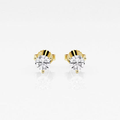 0.50 CT Round Shap Near-Colorless Three Prong Martini Stud Earrings