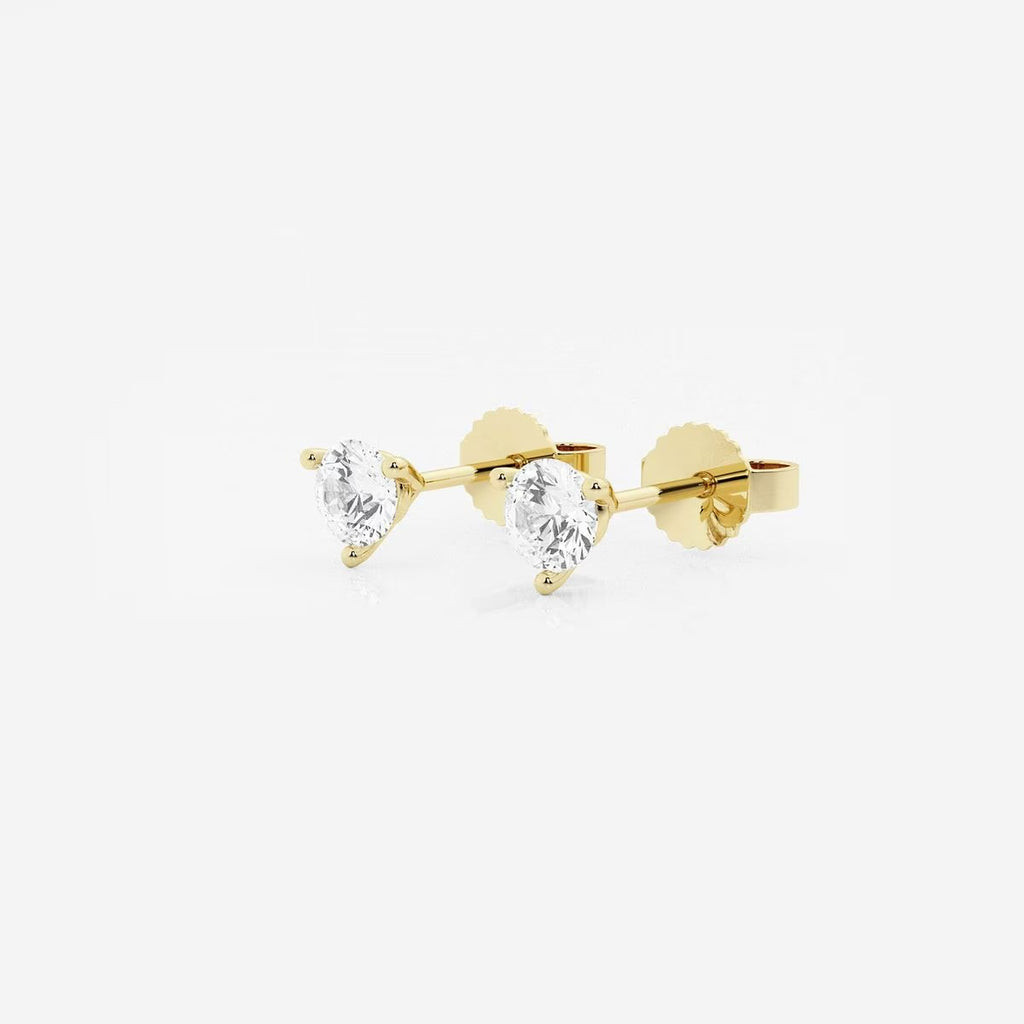 0.50 CT Round Shap Near-Colorless Three Prong Martini Stud Earrings