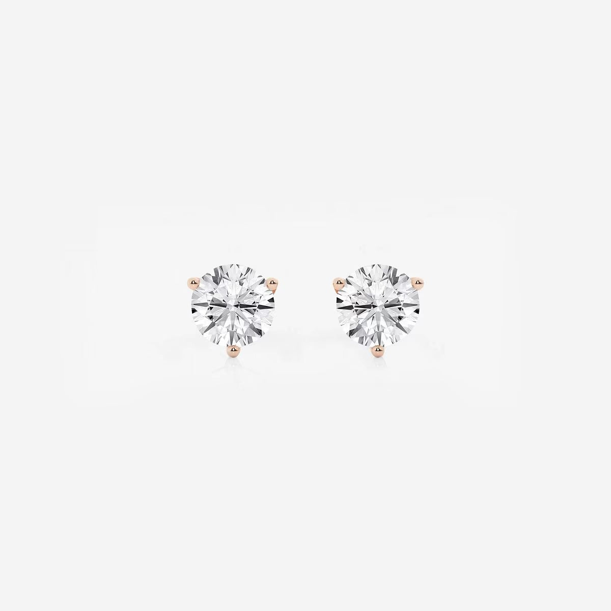 1.00 CT Round Shap Near-Colorless Three Prong Martini Stud Earrings