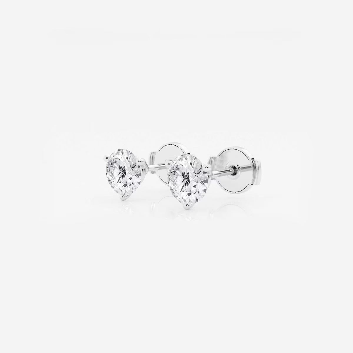 1.00 CT Round Shap Near-Colorless Three Prong Martini Stud Earrings