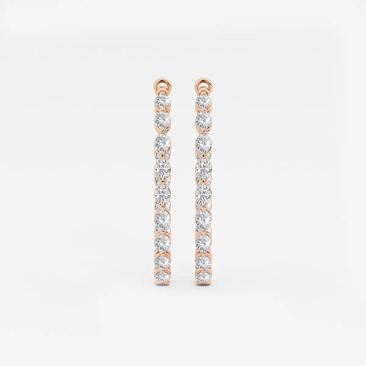 5 Ct Oval Lab Grown Diamond Inside Out Hoop Earrings
