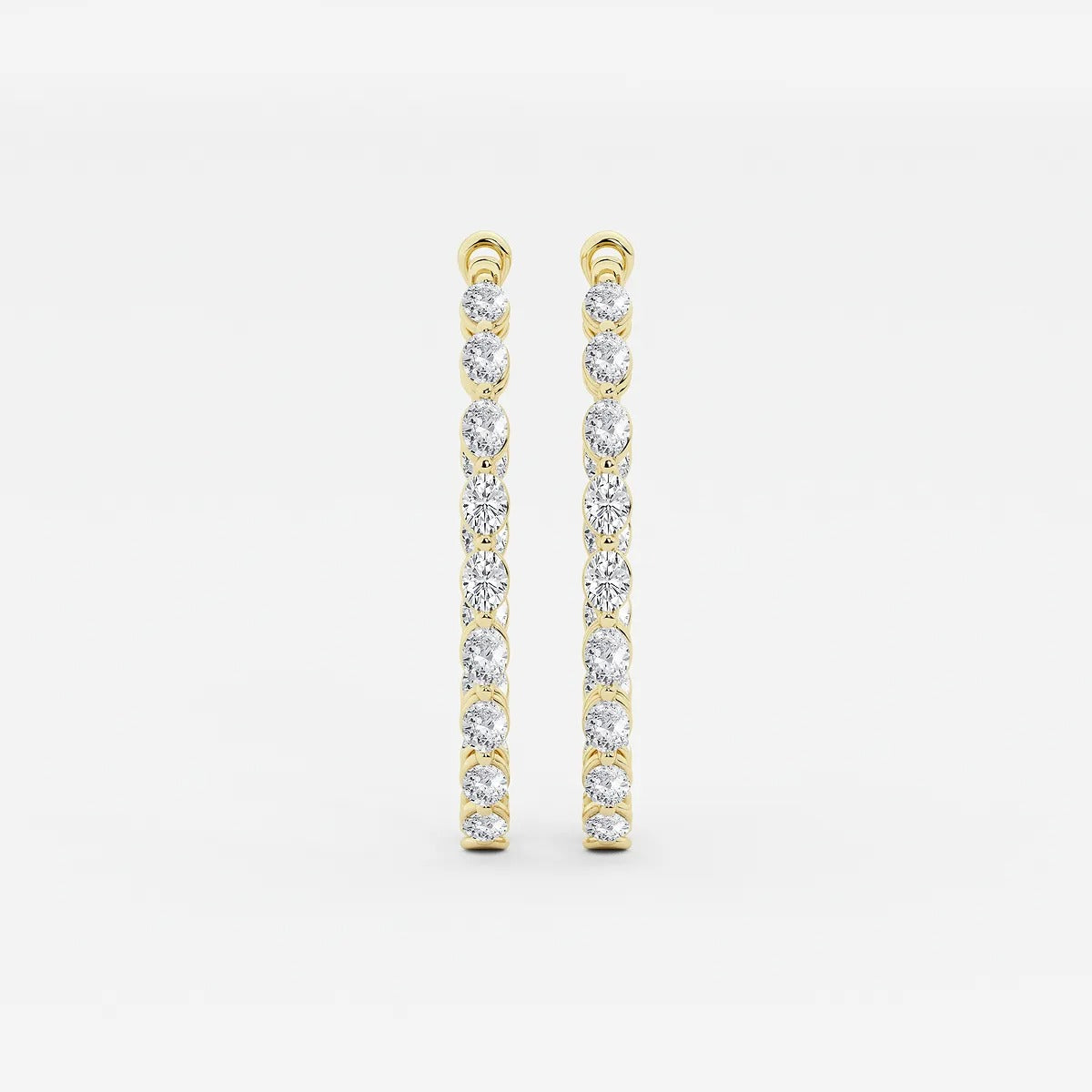 5 Ct Oval Lab Grown Diamond Inside Out Hoop Earrings