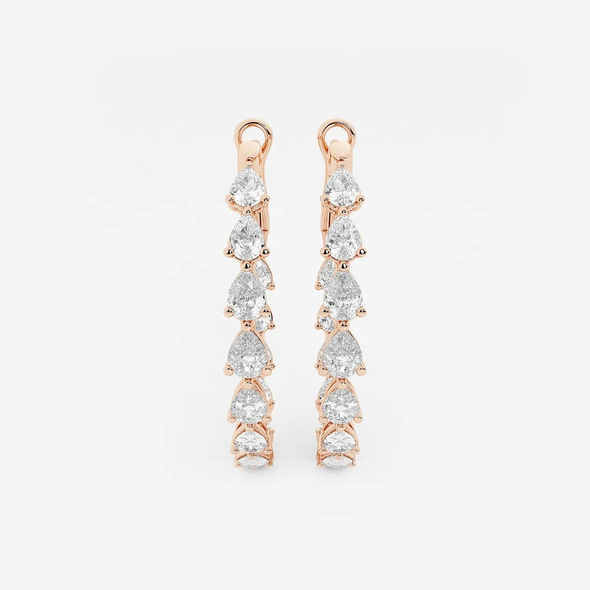 3.00 Ct Pear Lab Grown Diamond Inside Out Hoop Earrings