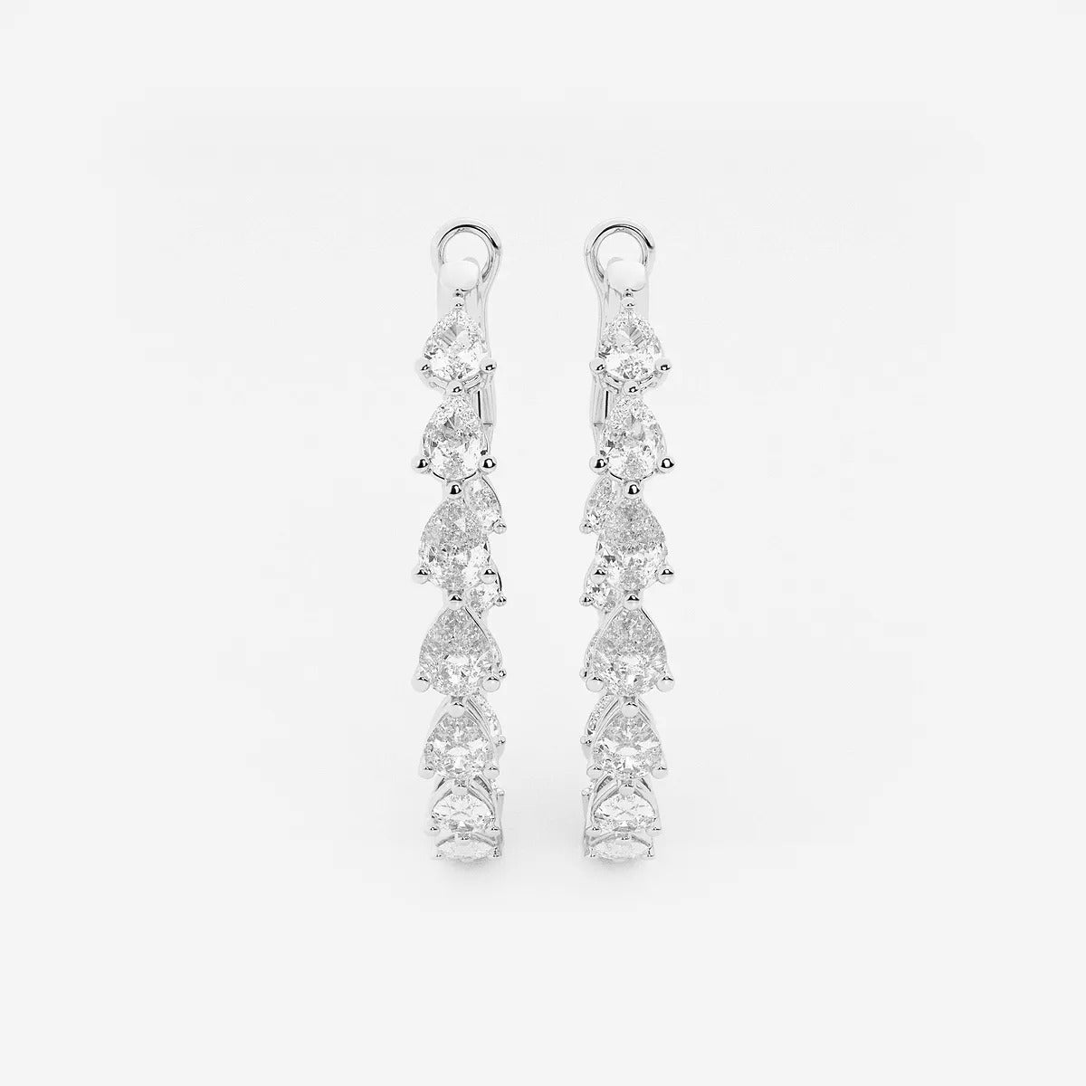 3.00 Ct Pear Lab Grown Diamond Inside Out Hoop Earrings