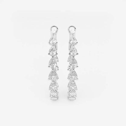 3.00 Ct Pear Lab Grown Diamond Inside Out Hoop Earrings
