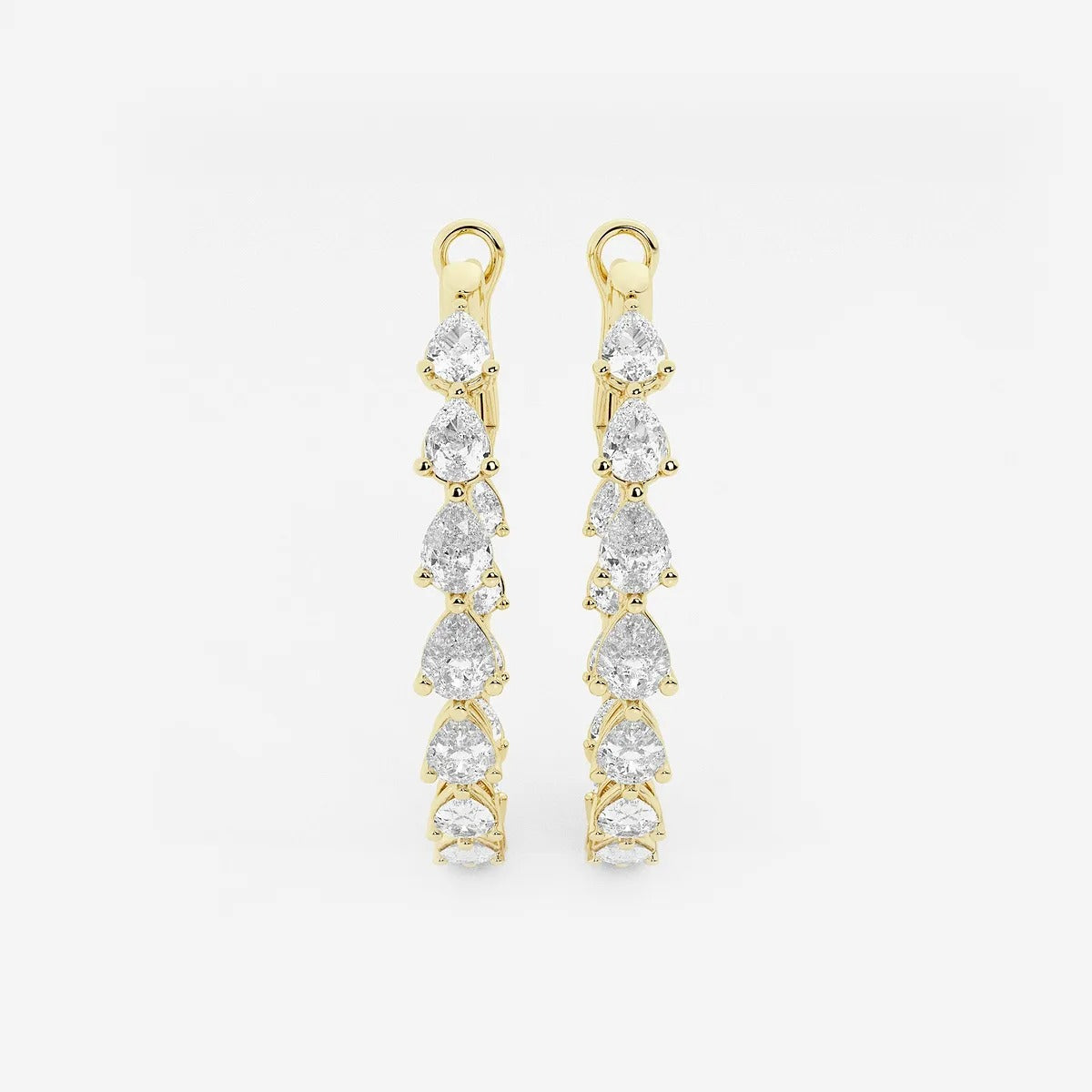 3.00 Ct Pear Lab Grown Diamond Inside Out Hoop Earrings