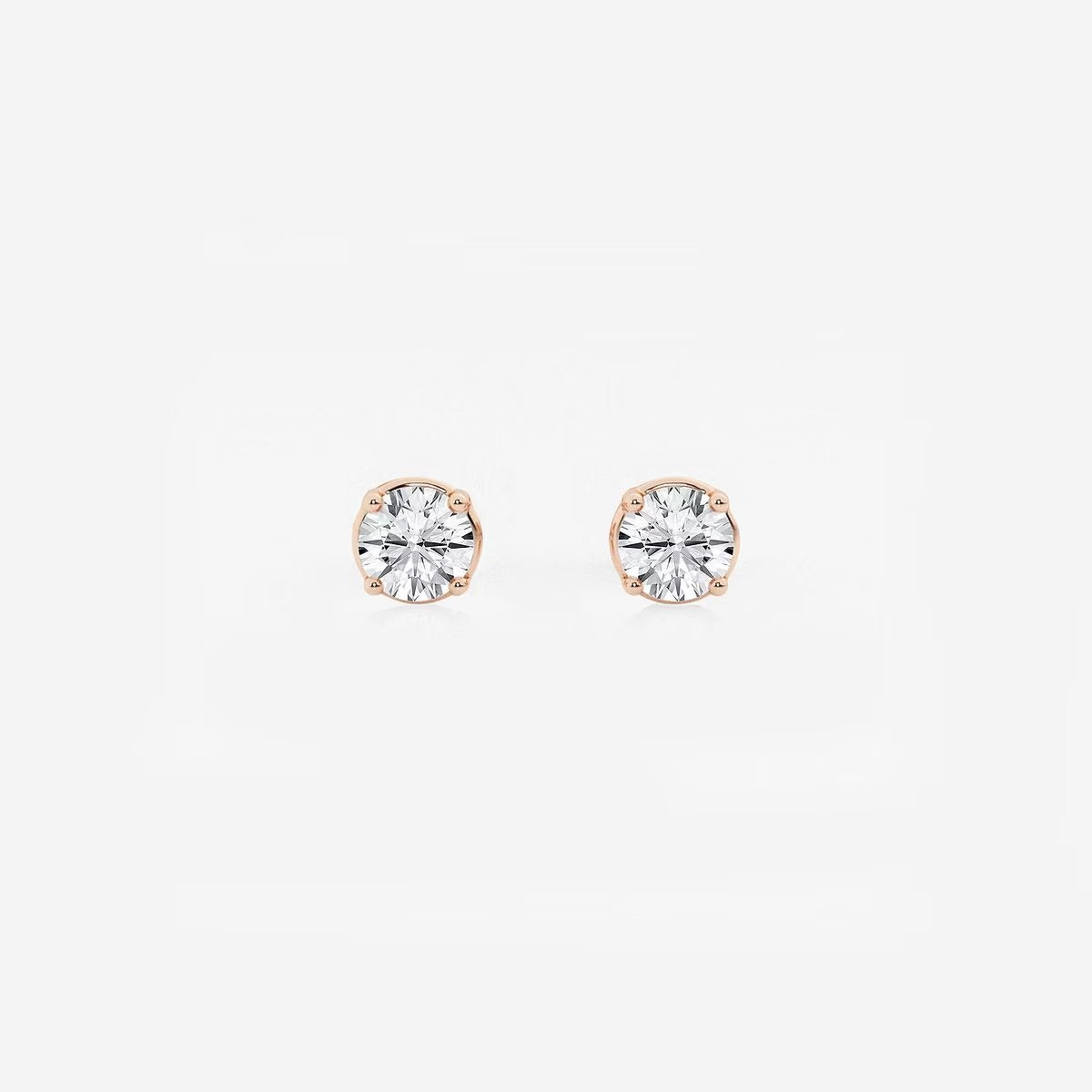 0.50 Ct Round Shap Diamond 4- Prong Diamonds Stud Earrings