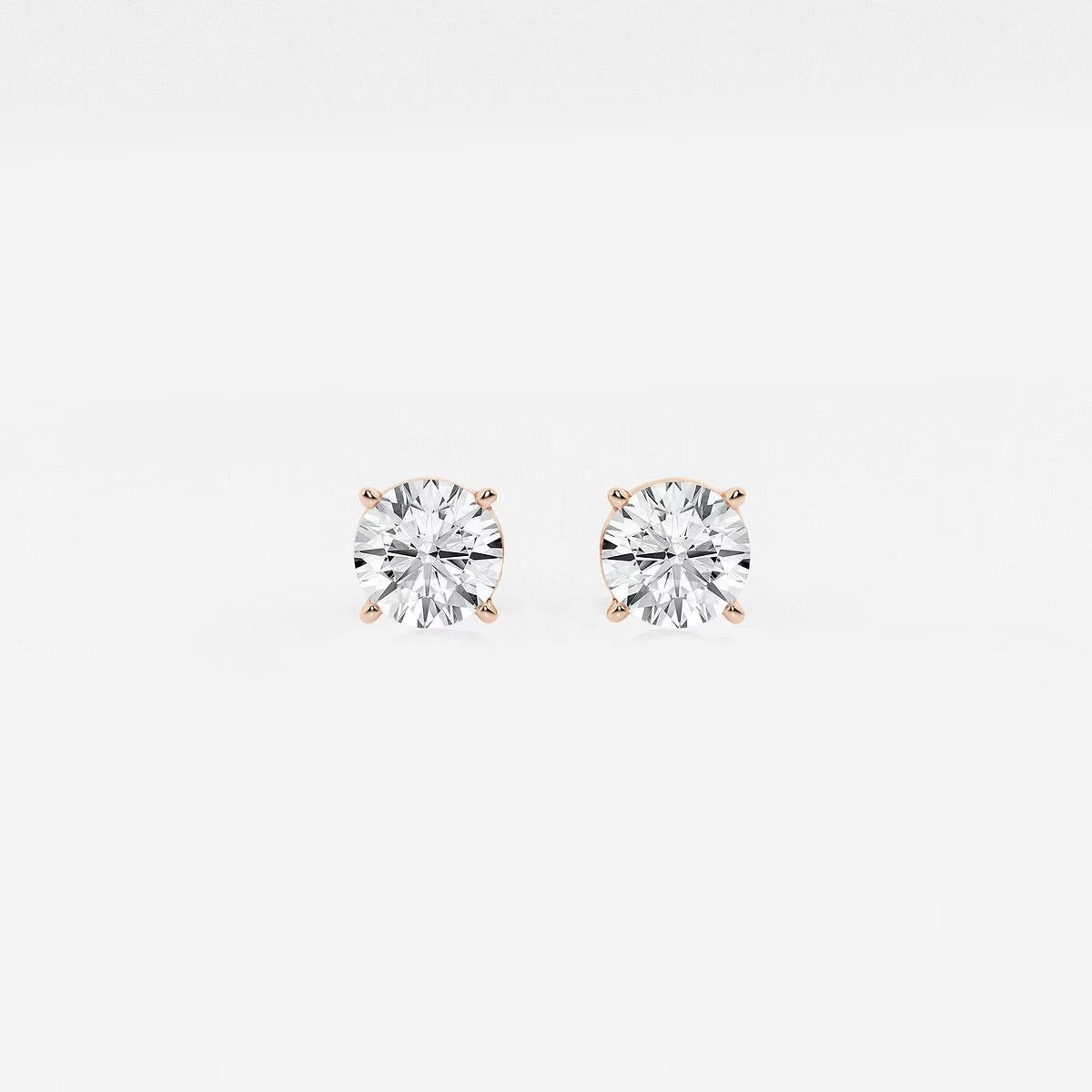 1.00 Ct Round Shap Diamond 4- Prong Near-Colorless Diamonds Stud Earrings