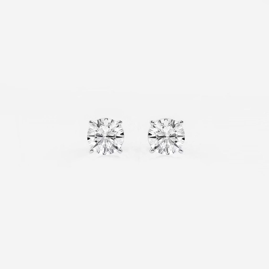 1.00 Ct Round Shap Diamond 4- Prong Near-Colorless Diamonds Stud Earrings