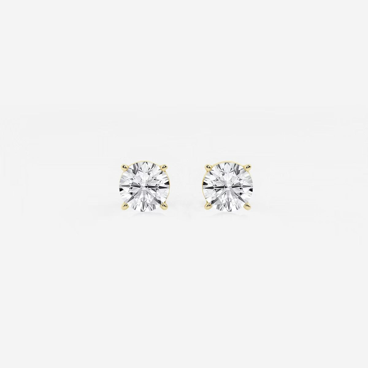 1.00 Ct Round Shap Diamond 4- Prong Near-Colorless Diamonds Stud Earrings