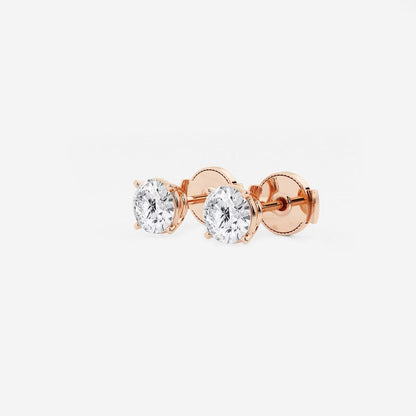 1.00 Ct Round Shap Diamond 4- Prong Near-Colorless Diamonds Stud Earrings