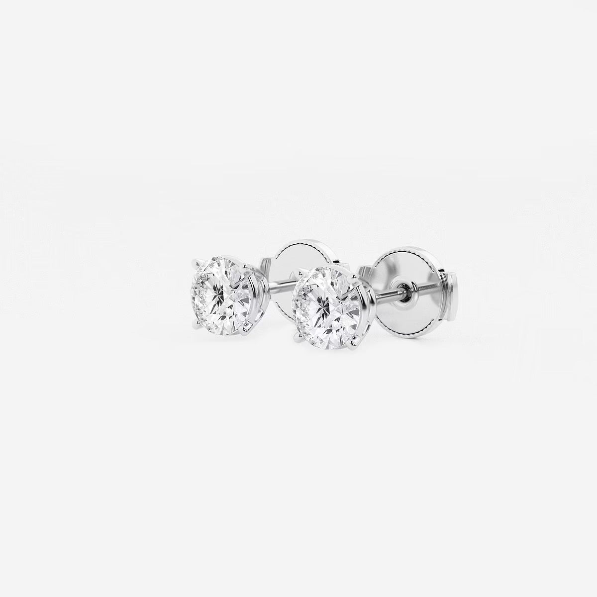 1.00 Ct Round Shap Diamond 4- Prong Near-Colorless Diamonds Stud Earrings