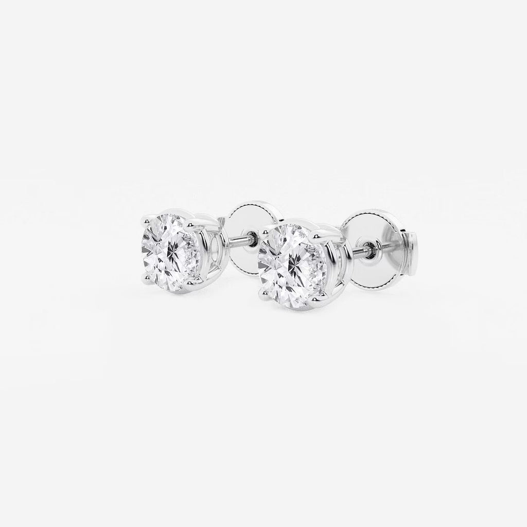 1.50 Ct Round Shap Diamond 4- Prong Near-Colorless Diamonds Stud Earrings