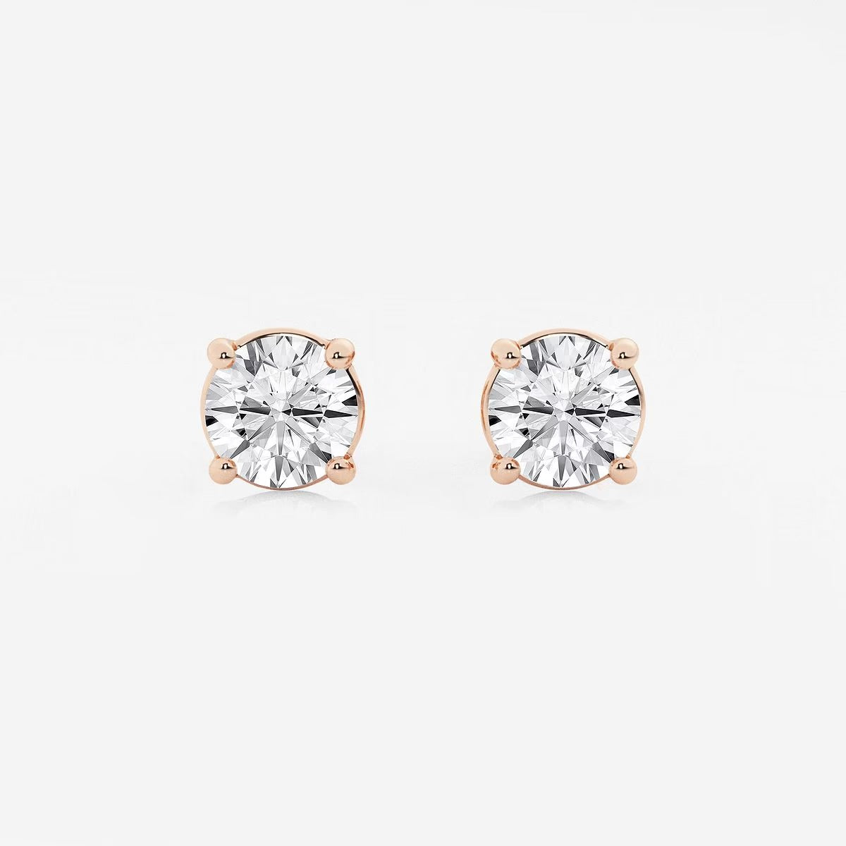 2.00 Ct Round Shap Diamond 4- Prong Near-Colorless Diamonds Stud Earrings
