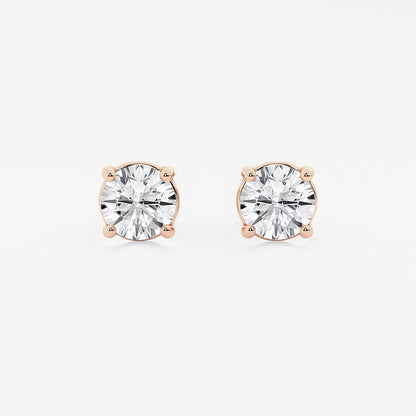 2.00 Ct Round Shap Diamond 4- Prong Near-Colorless Diamonds Stud Earrings
