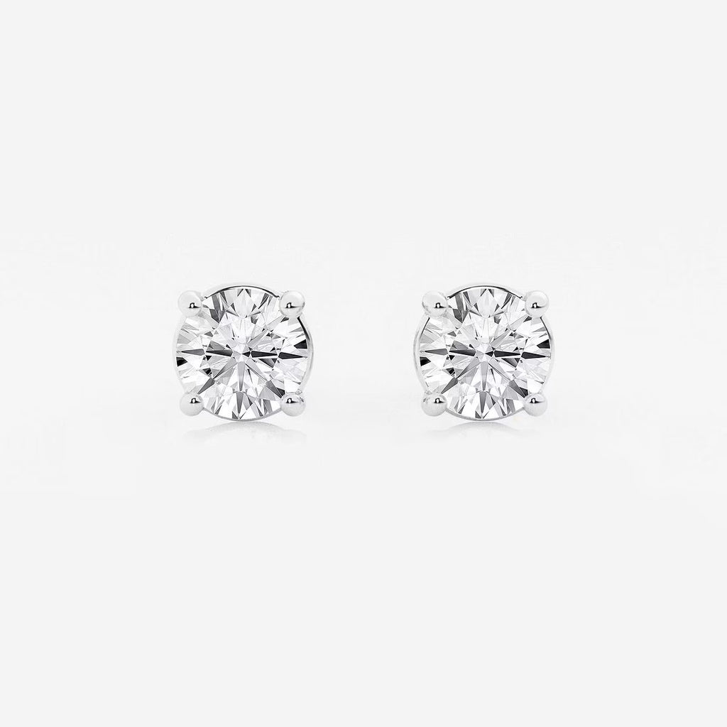 2.00 Ct Round Shap Diamond 4- Prong Near-Colorless Diamonds Stud Earrings
