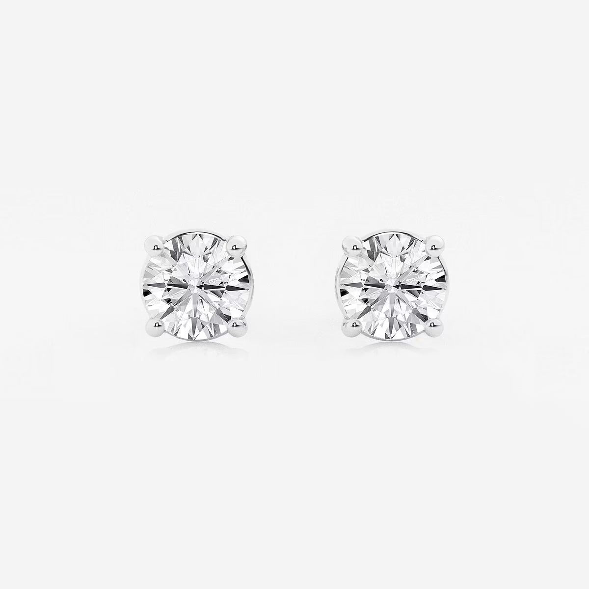 2.00 Ct Round Shap Diamond 4- Prong Near-Colorless Diamonds Stud Earrings