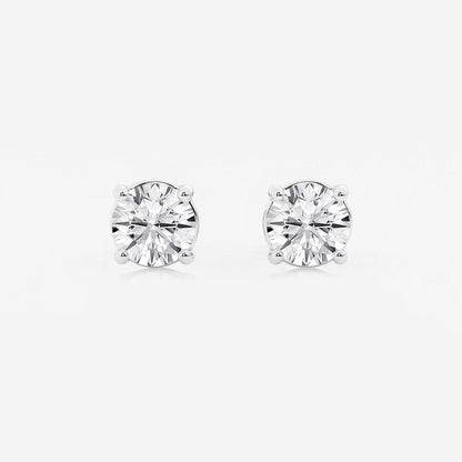 2.00 Ct Round Shap Diamond 4- Prong Near-Colorless Diamonds Stud Earrings