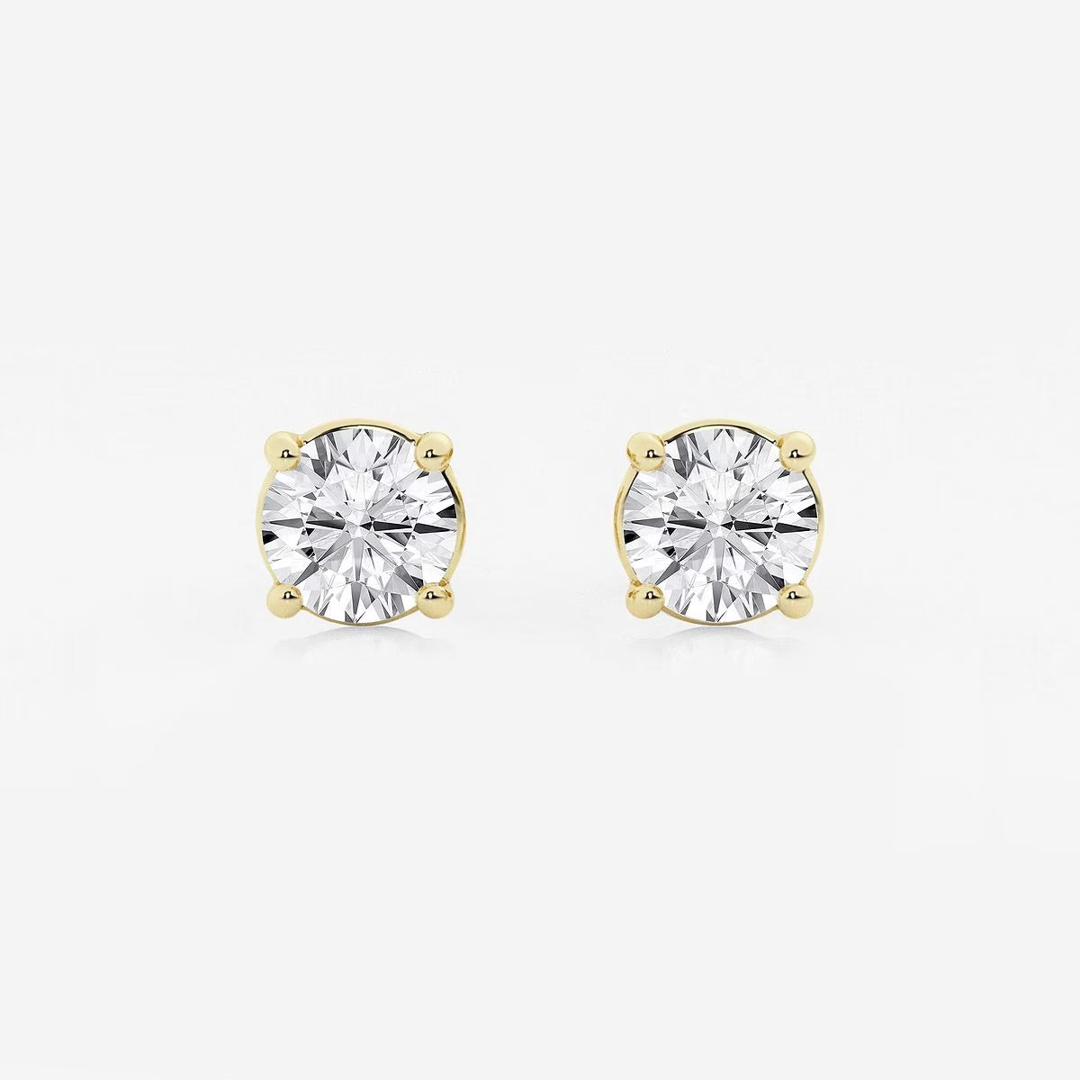 2.00 Ct Round Shap Diamond 4- Prong Near-Colorless Diamonds Stud Earrings
