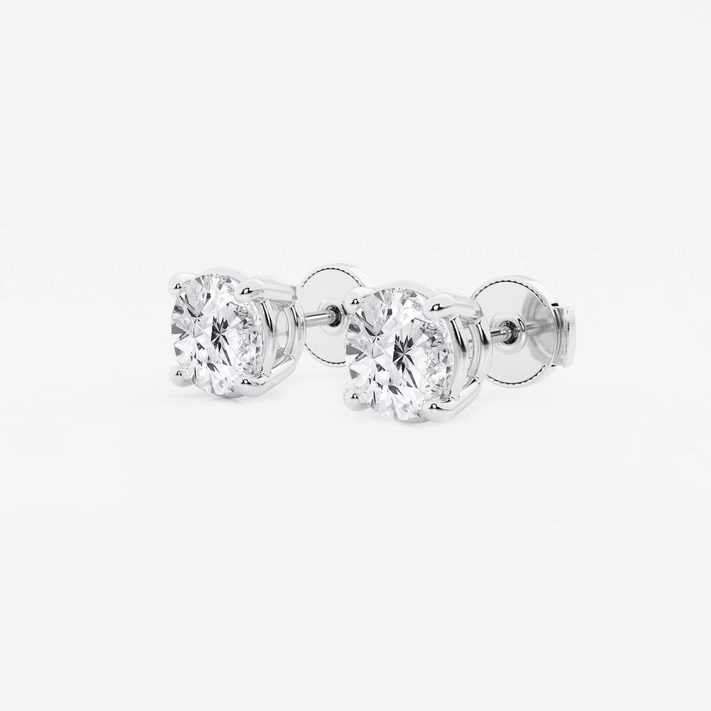 2.00 Ct Round Shap Diamond 4- Prong Near-Colorless Diamonds Stud Earrings