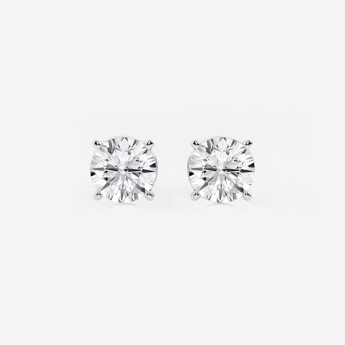 3.00 CT Round Shap Near-Colorless 4-Prong Stud Earring