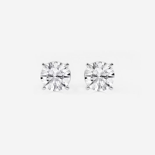 3.00 CT Round Shap Near-Colorless 4-Prong Stud Earring