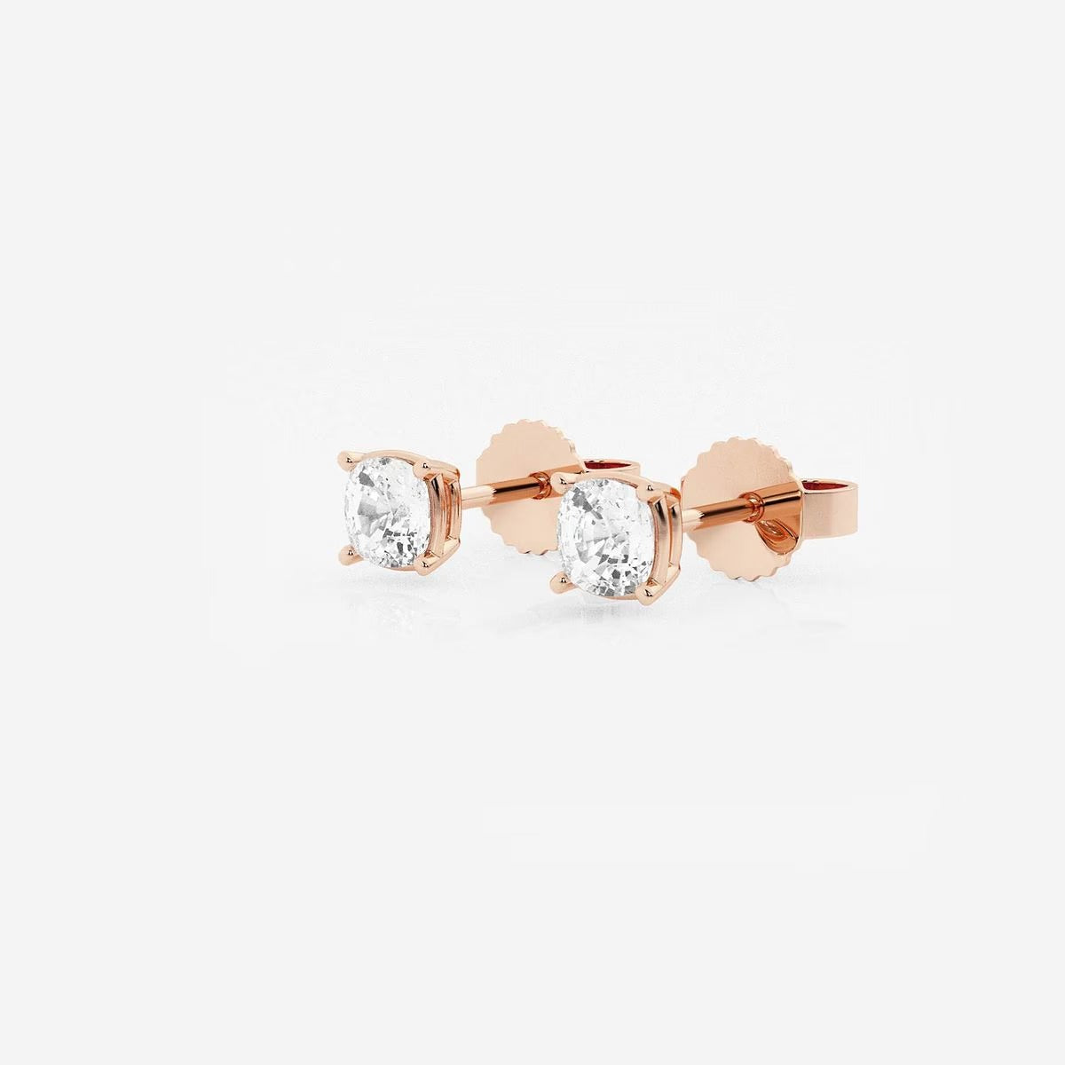 0.50 Ct Classic Cushion Shap Near-Colorless 4-Prong Stud Earring