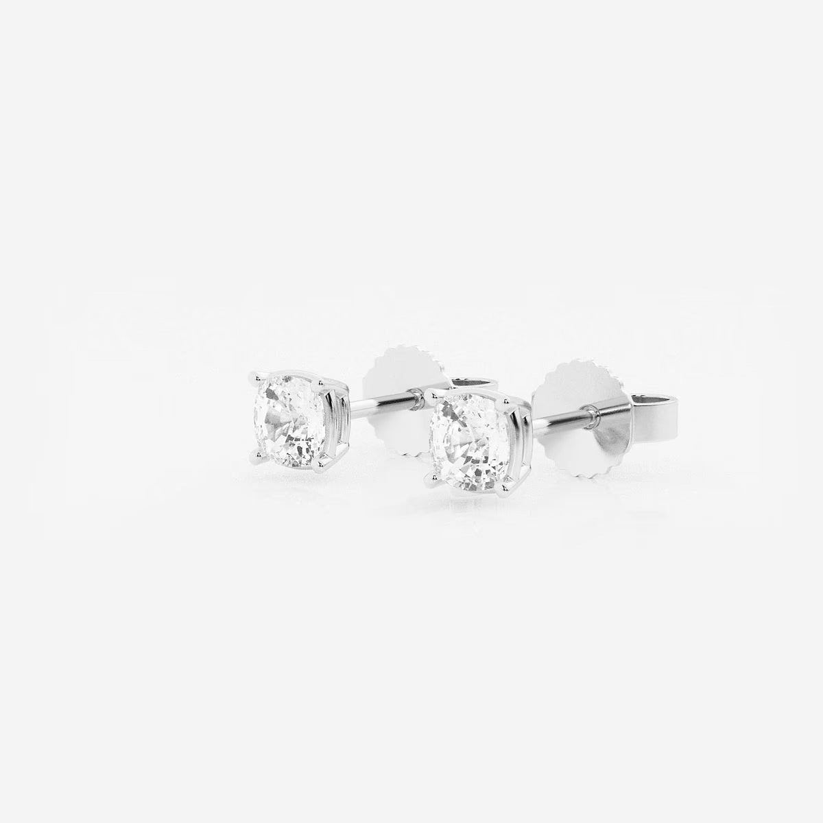 0.50 Ct Classic Cushion Shap Near-Colorless 4-Prong Stud Earring